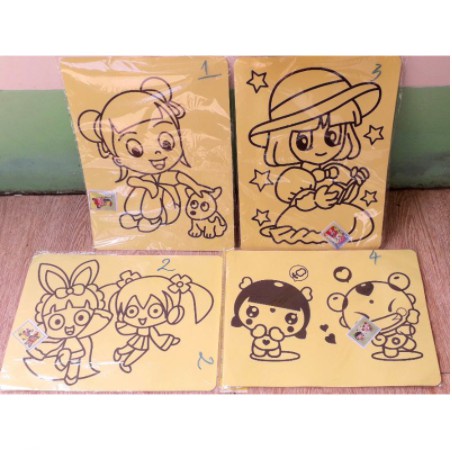 Combo 10 tranh cát tô màu 3d 15x20cm - đồ chơi tranh cát vẽ màu nhiều chủ đề cho bé yêu thỏa sức sáng tạo