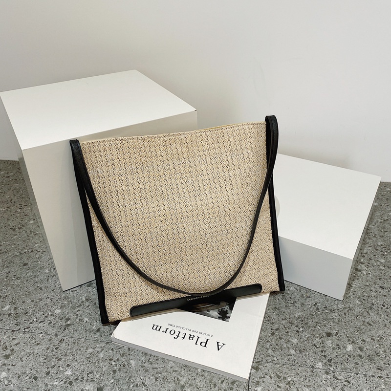 Túi Xách Đan Cói Cỡ Lớn Thiết Kế Đơn Giản Thời Trang Cho Nữ