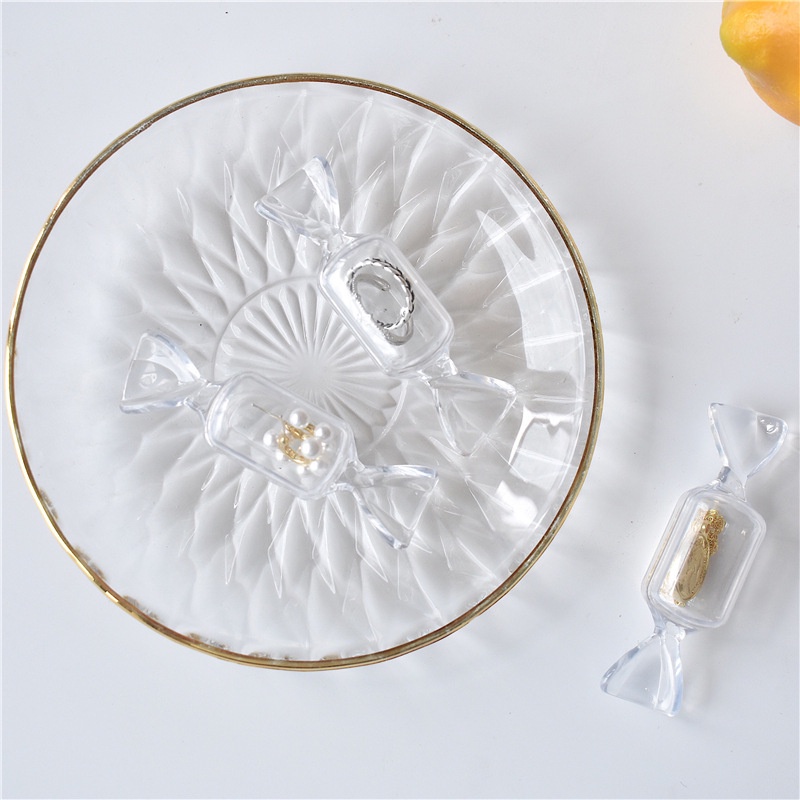 Hộp Đựng Trang Sức Trong Suốt Hình Viên Kẹo Nhỏ Xinh Sáng Tạo