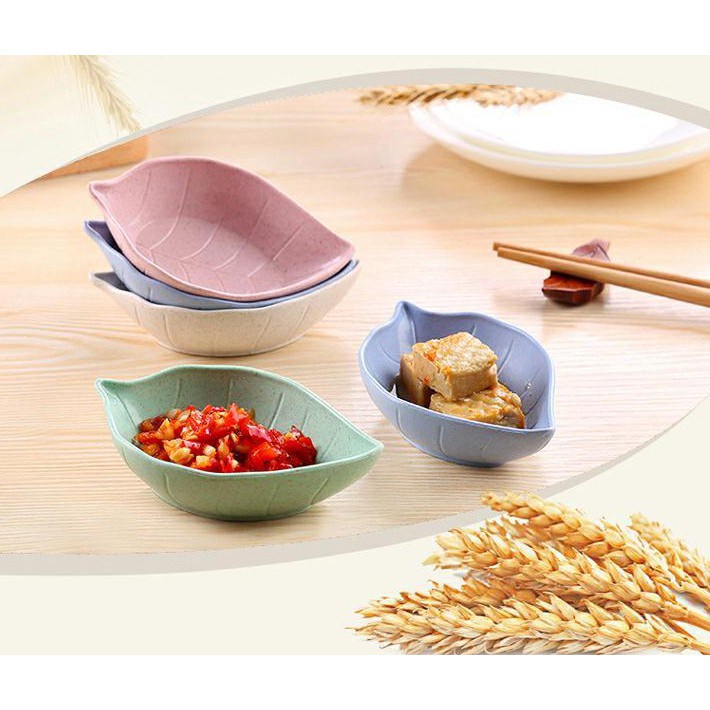 Đĩa đựng gia vị nhiều màu hình chiếc lá xinh xắn chất liệu lúa mạch thân thiện với môi trường 1452 KOREA STORE88