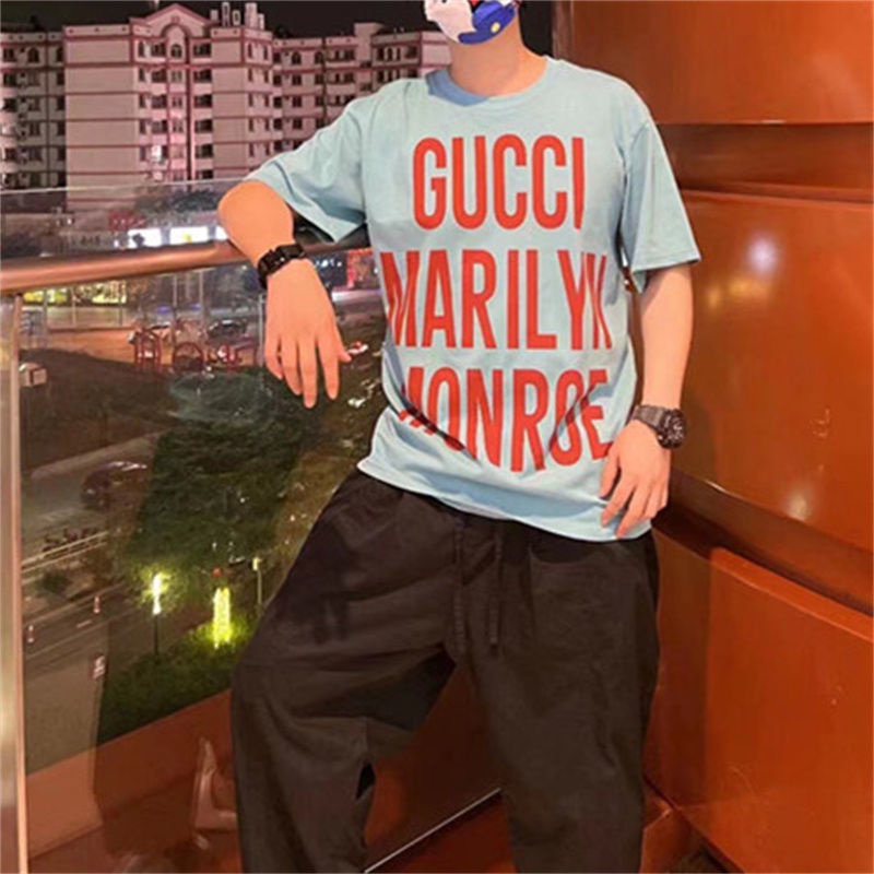 Áo Thun Tay Ngắn Cổ Tròn In Chữ logo Thời Trang Dành Cho Nam Và Nữ size S-5X