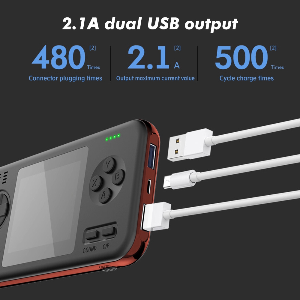 Sạc dự phòng dung lượng 8000mAh tích hợp máy chơi game phong cách cổ điển có màn hình màu tiện dụng