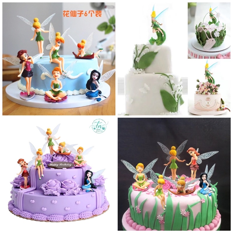 Set 6 tiên nữ Tinkerbell trang trí bánh phụ kiện sinh nhật