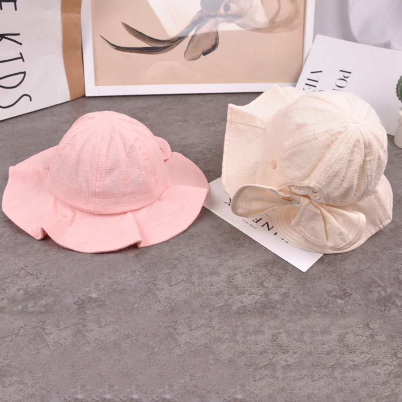 Mũ Tai Bèo Chống Nắng Phối Nơ Thời Trang Xuân Hè Cho Bé