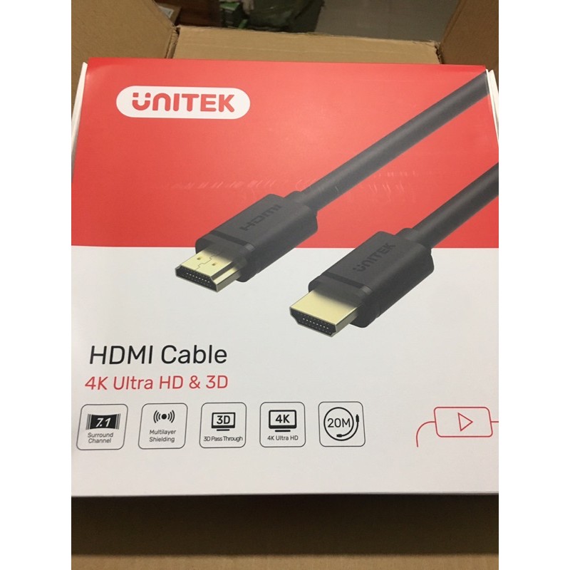 Cáp HDMI 20m uniteck 4k