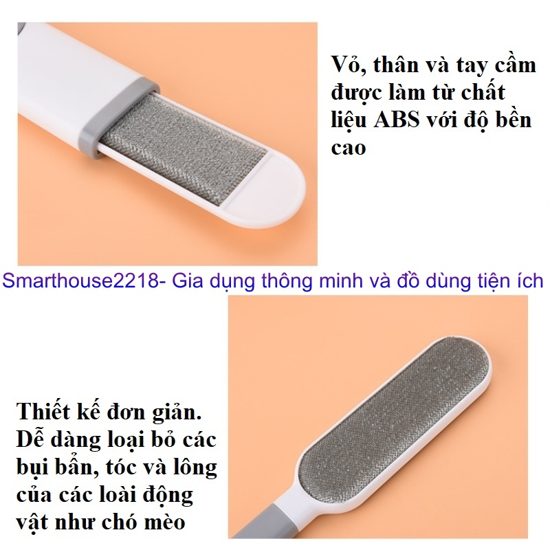 Bàn chải dọn lông tĩnh điện chải lông tóc rụng, lông chó mèo dính quần áo, dọn bụi, làm sạch giường,sofa, thảm chùi chân