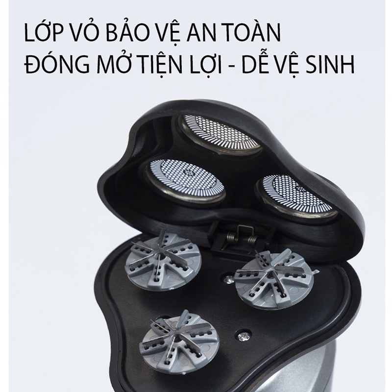 Máy cạo râu 9D Shaver đa năng 3 trong 1, cạo râu, tỉa lông mũi, cắt tóc, bảo hành 12 tháng