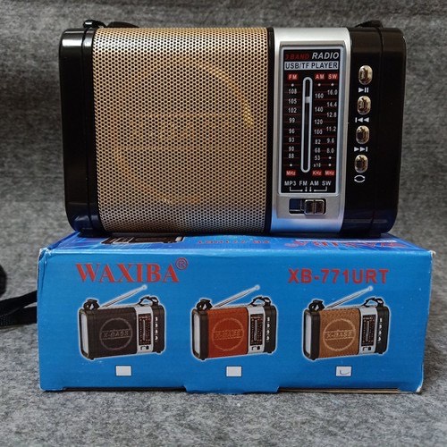Đài Radio WAXIBA XB-771URT⚡FREE SHIP⚡ Đài FM Có Hỗ Trợ Thẻ Nhớ TF Và USB Có Đèn Pin Thiết Kế Sang Trọng,Âm Thanh Sắc Nét