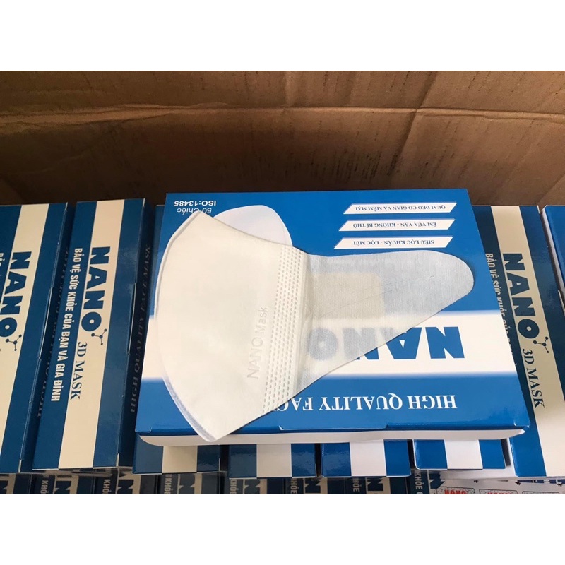 Khau trang 3D mask Bảo Huy công nghệ Nhật Bản chống bụi cao cấp hộp 50 cái loại họa tiết trơn