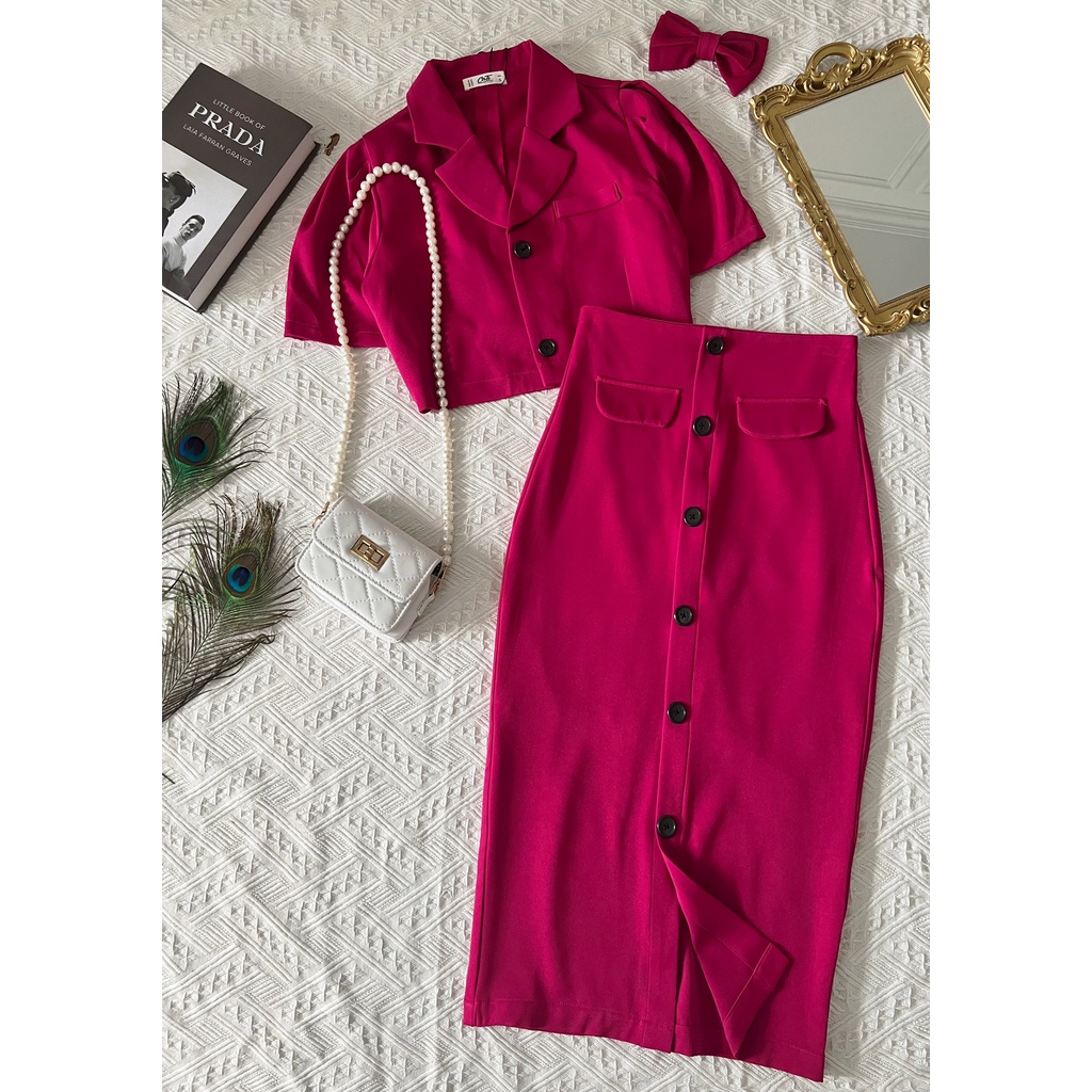 Set váy vest gắn nơ sang chảnh 1249