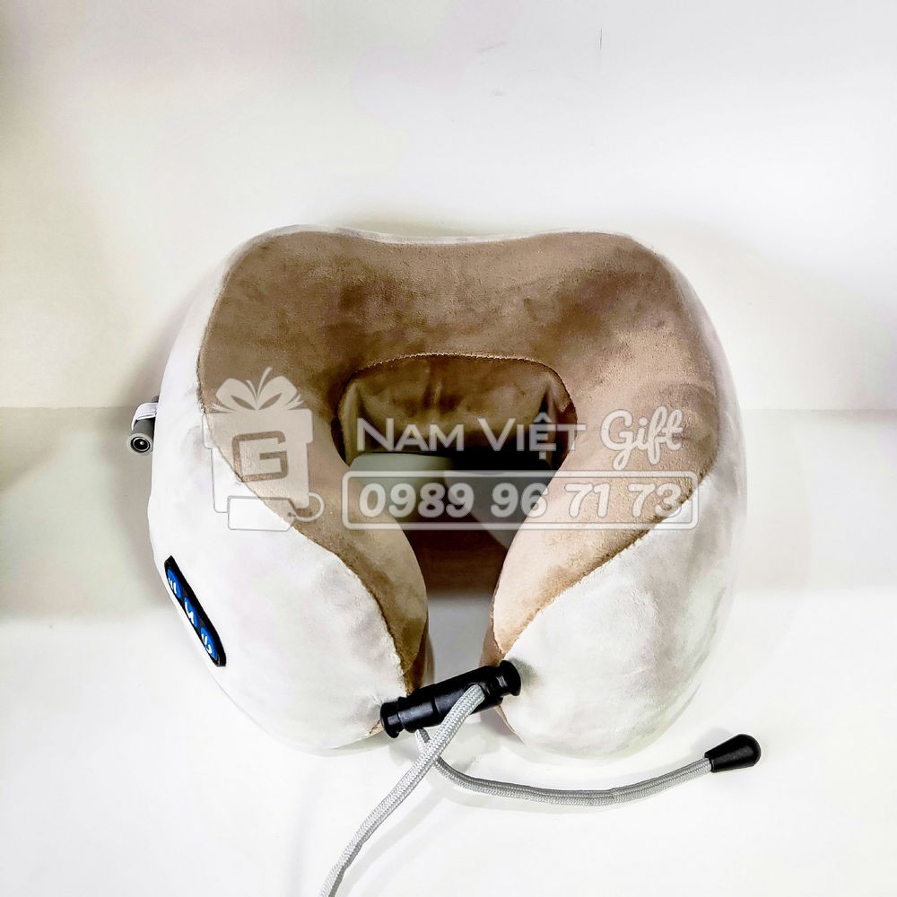 [BH 1 NĂM] Gối Mát Xa Cổ U-Shaped Neck Massage Pillow - Pin Sạc 2000mAh