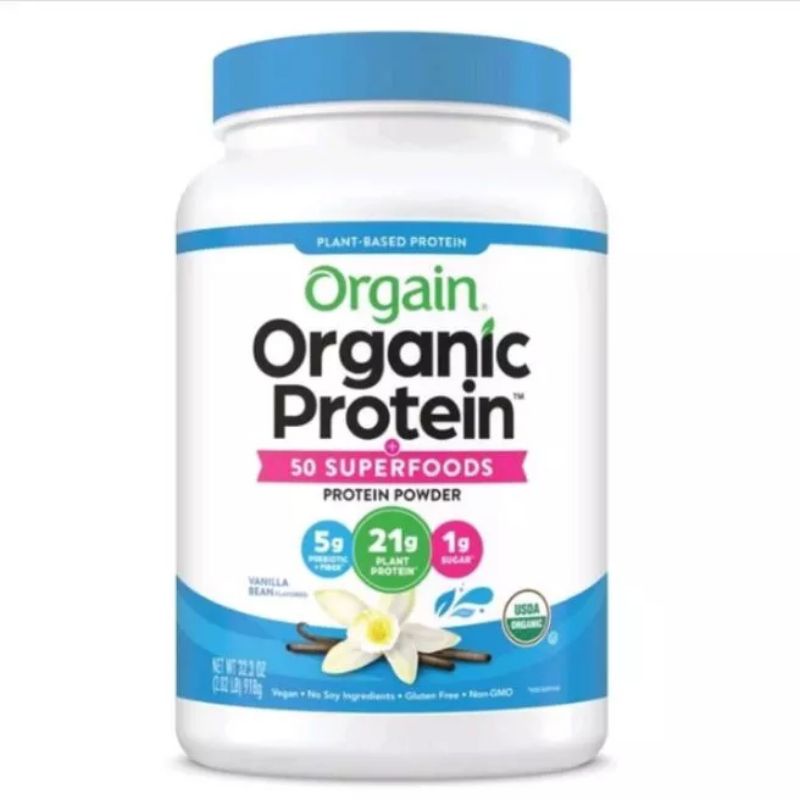 Đạm thực vật Orgain hữu cơ Mỹ - Protein thực vật 50 superfoods hữu cơ Orgain hương vani 510g và 918g [ nk Mỹ¹☆Date 2024]