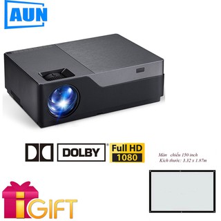 Máy chiếu Android độ sáng cao 5500Lumens chiếu được ngoài trời FullHD tặng màn chiếu 150inch - Harushop168