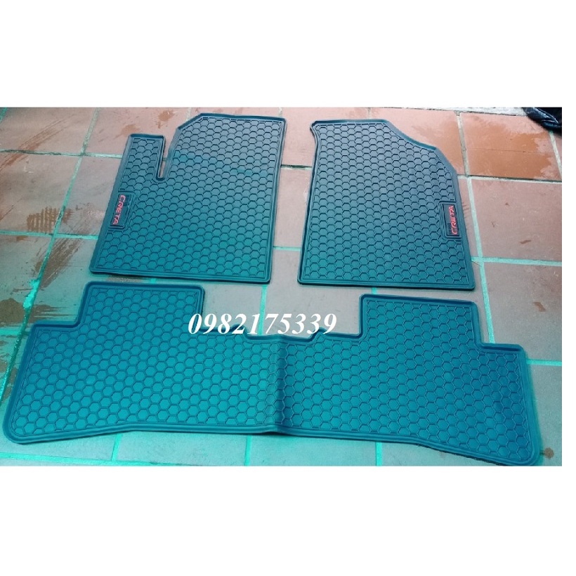 Lót sàn cao su xe Creta 2022 2023, thảm để chân cao su Creta dễ dàng vệ sinh