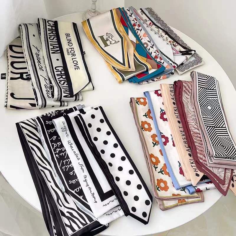 ✨✨Khăn turban  buộc đầu vải lụa satin in họa tiết nhiều kiểu thời trang Hàn Quốc độc đáo đa năng