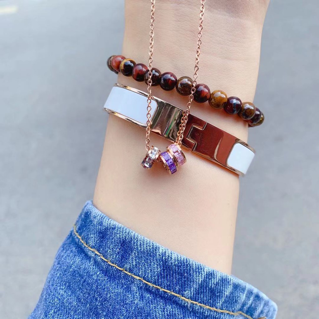 Vòng Đeo Tay May Mắn Bằng Đá Pha Lê Thạch Anh Ba Trong Một Cỡ Lớn May Mắn Hồng Kông