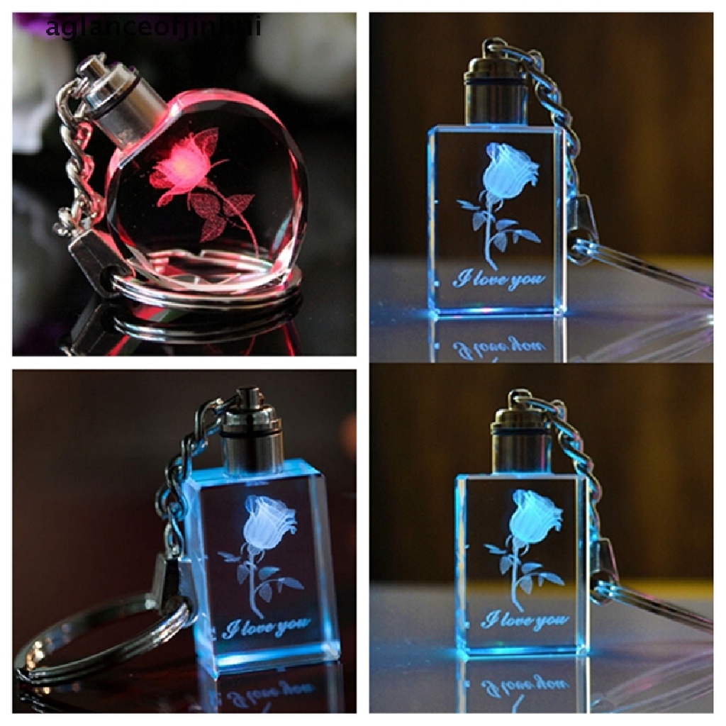 Mới Đèn LED Pha Lê Hình Vuông / Trái Tim Xinh Xắn