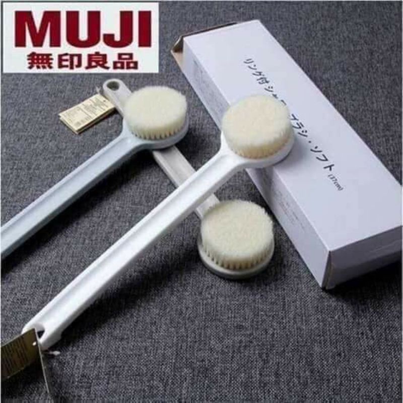 Cọ lưng, cọ tắm Muji hàng xuất Nhật - lông trắng siêu mềm mịn (ảnh thật)