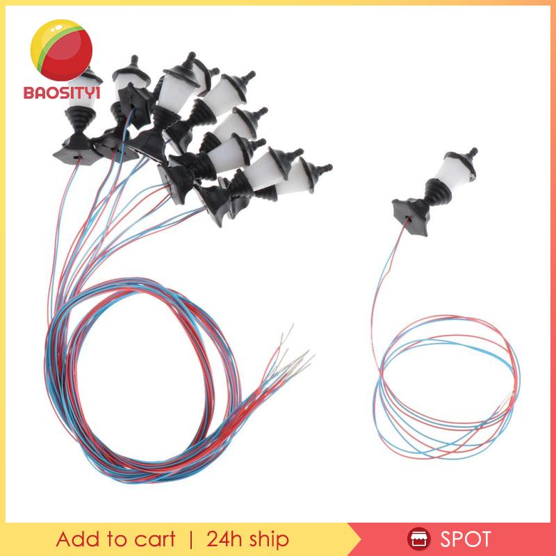 Set 10 mô hình đèn đường trang trí phong cảnh công viên 1.2cm 1:100