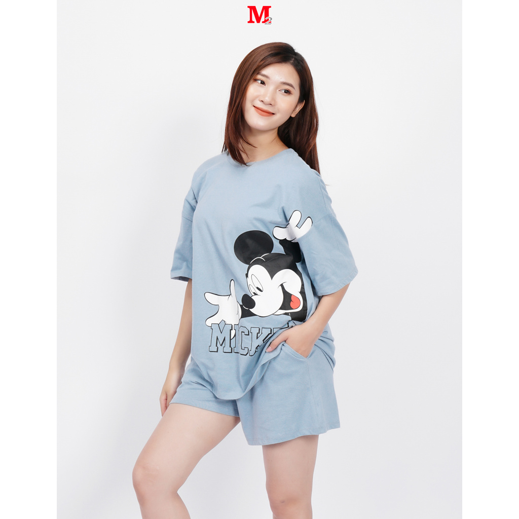 Bộ quần áo nữ áo cộc tay mẹ và bé Mickey K0030495 Thời trang M2