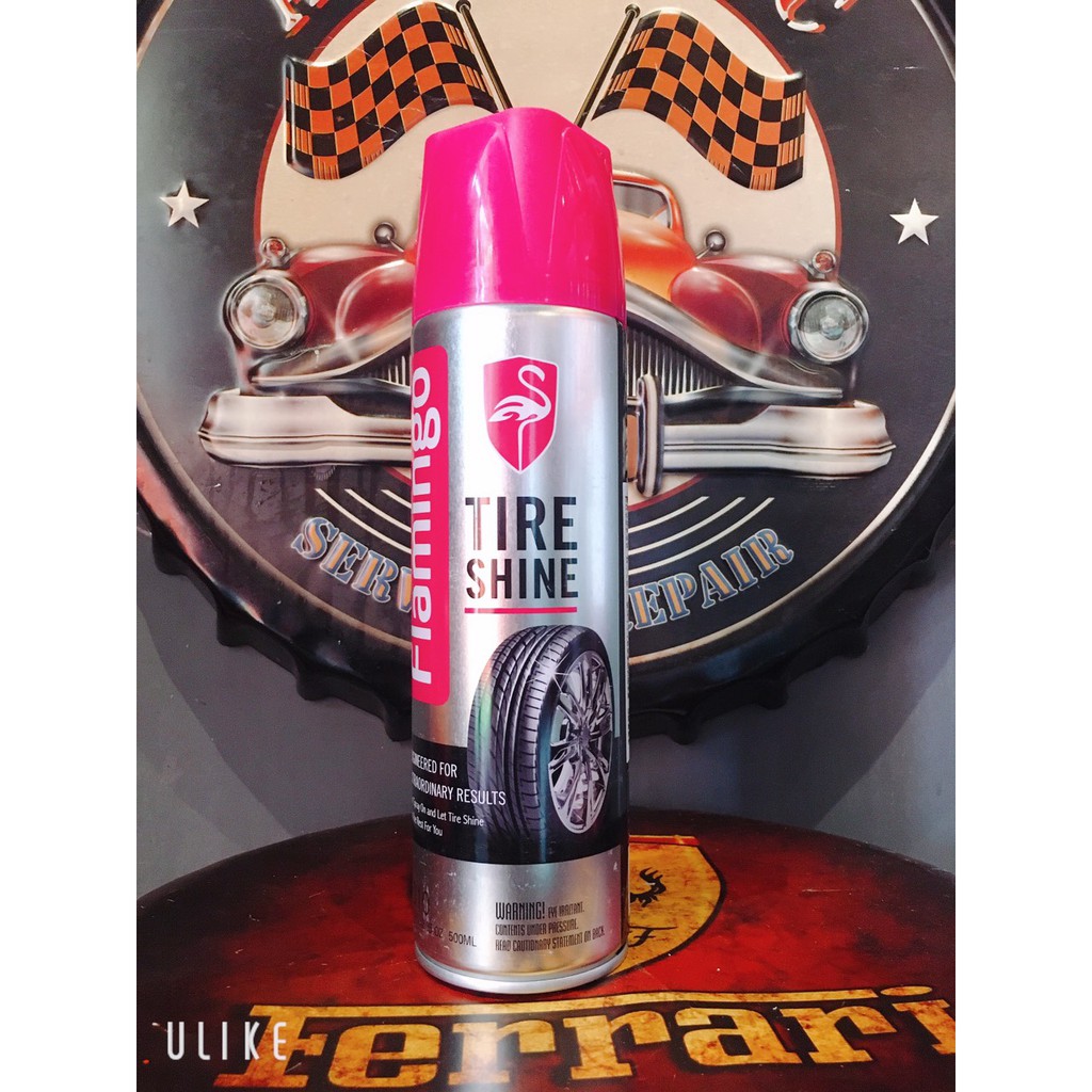 Chai xịt làm đen,bóng lốp xe chuyên dụng Flamingo Tire shine (F010) 500ml chamsocxestore