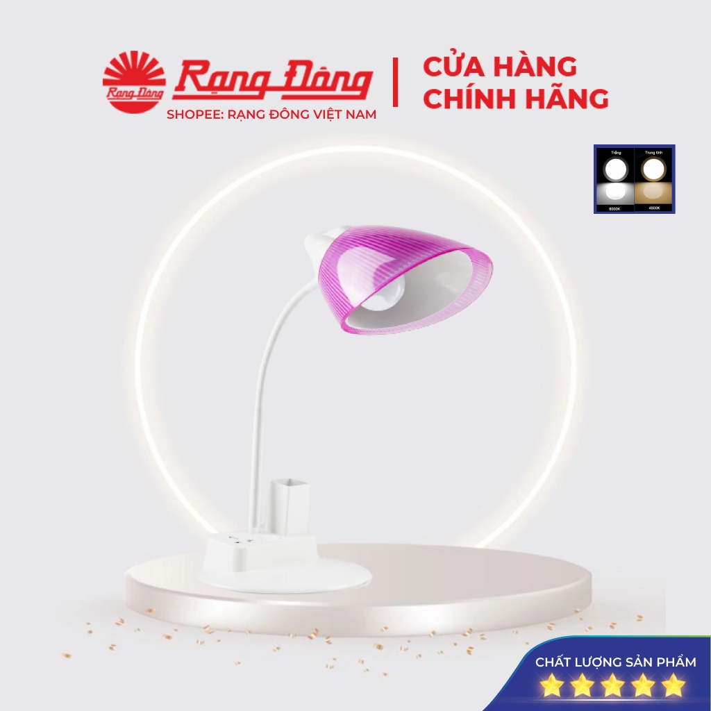 Đèn học Rạng Đông 8W để bàn chống cận thị bảo vệ mắt cho bé Model RD-RL-40