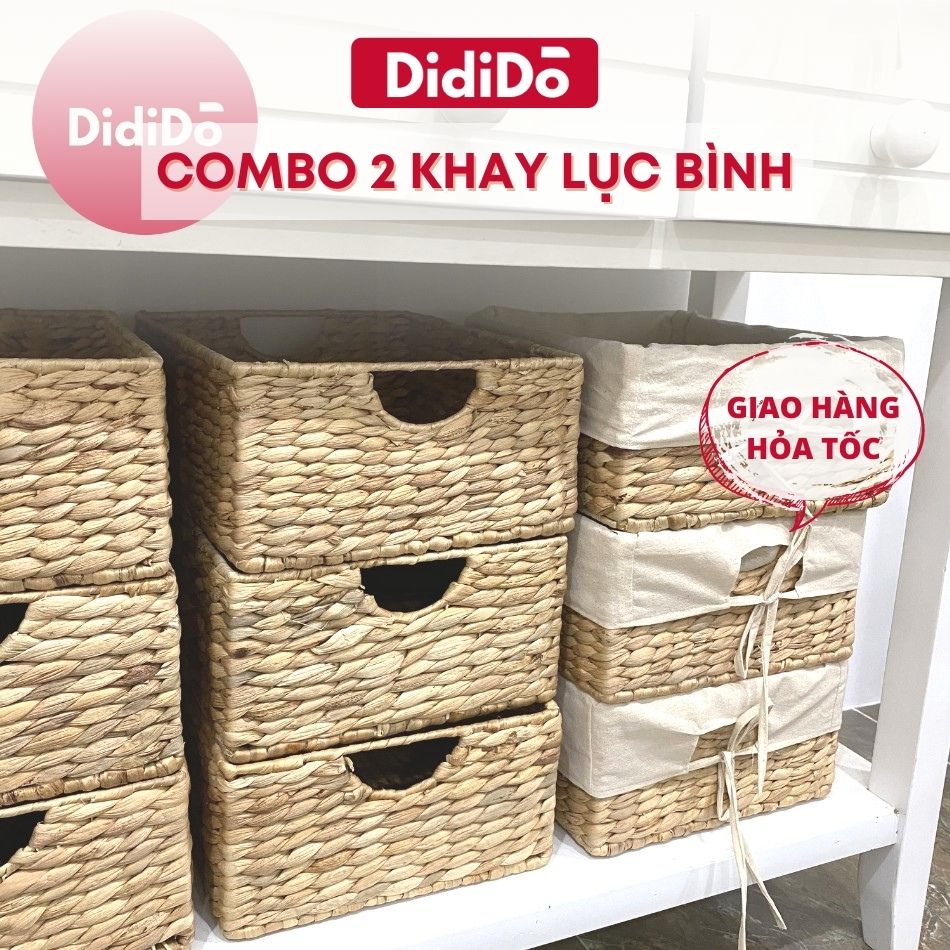 Combo 2 khay đựng đồ lục bình không kèm vải lót