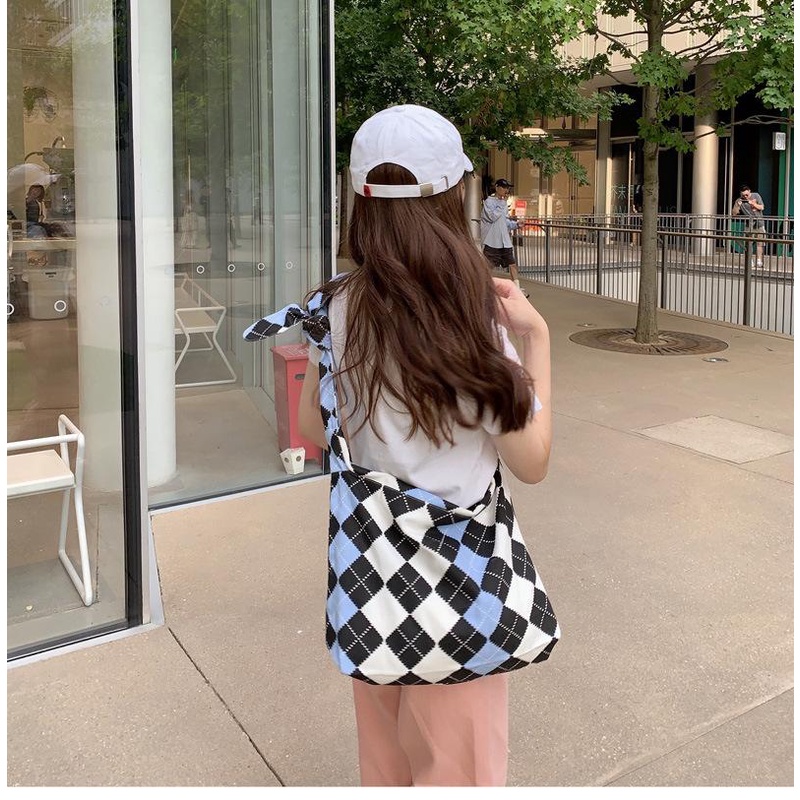 Túi tote đeo chéo nam nữ caro vải canvas phong cách ulzzang unisex đi học đi chơi - XUONGMAITNT