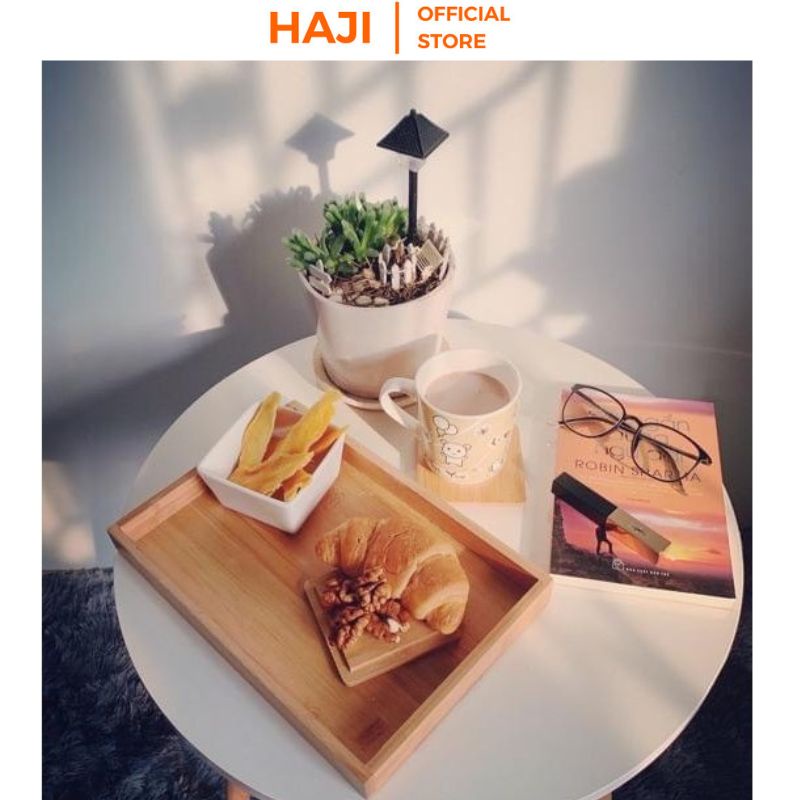 Bàn trà HAJI chân gỗ sồi chắc chắn kiểu dáng hiện đại A74