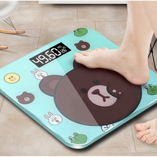 Cân điện tử hình MẶT GẤU NÂU kính cường lực
