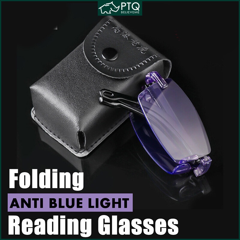 Kính Đọc Sách Không Gọng Gấp Gọn Được Với Hộp Đựng Kim Cương Chống Ánh Sáng Xanh + 1.0 + 1.5 + 2.0 + 2.5 + 3.0 + 3.5 + 4.0