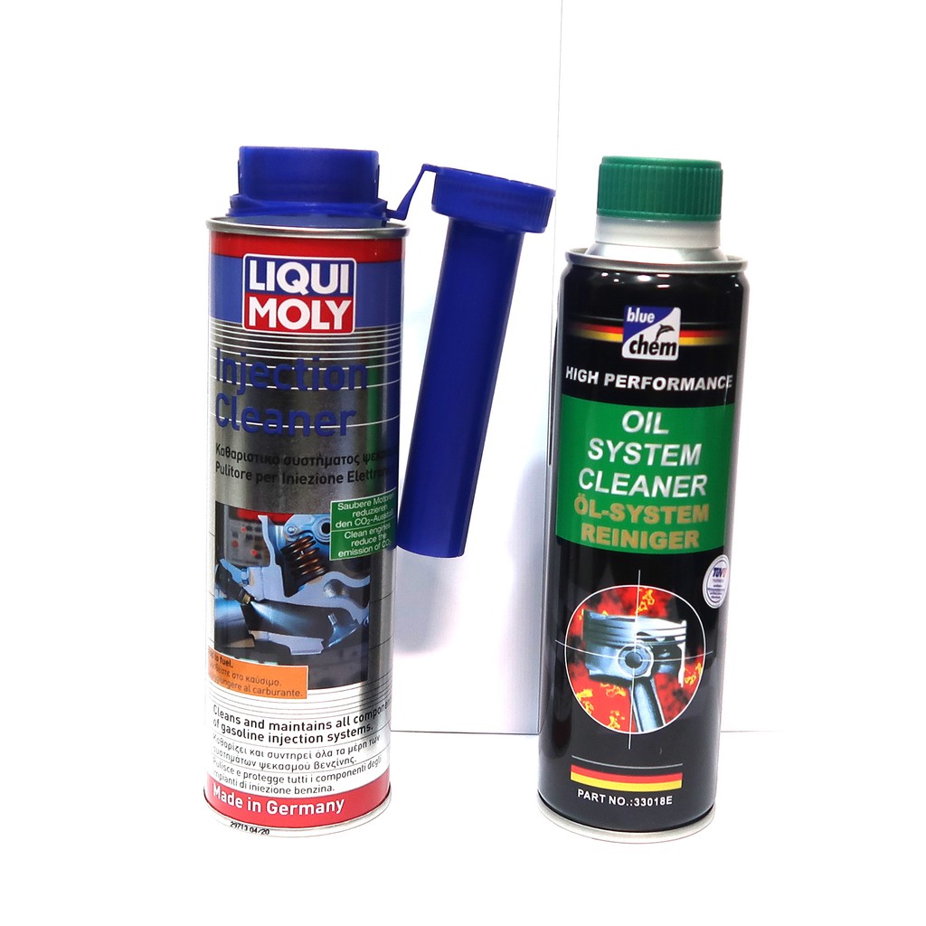 Combo Súc động cơ Bluechem + Súc béc xăng Liqui Moly cho xe hơi máy xăng