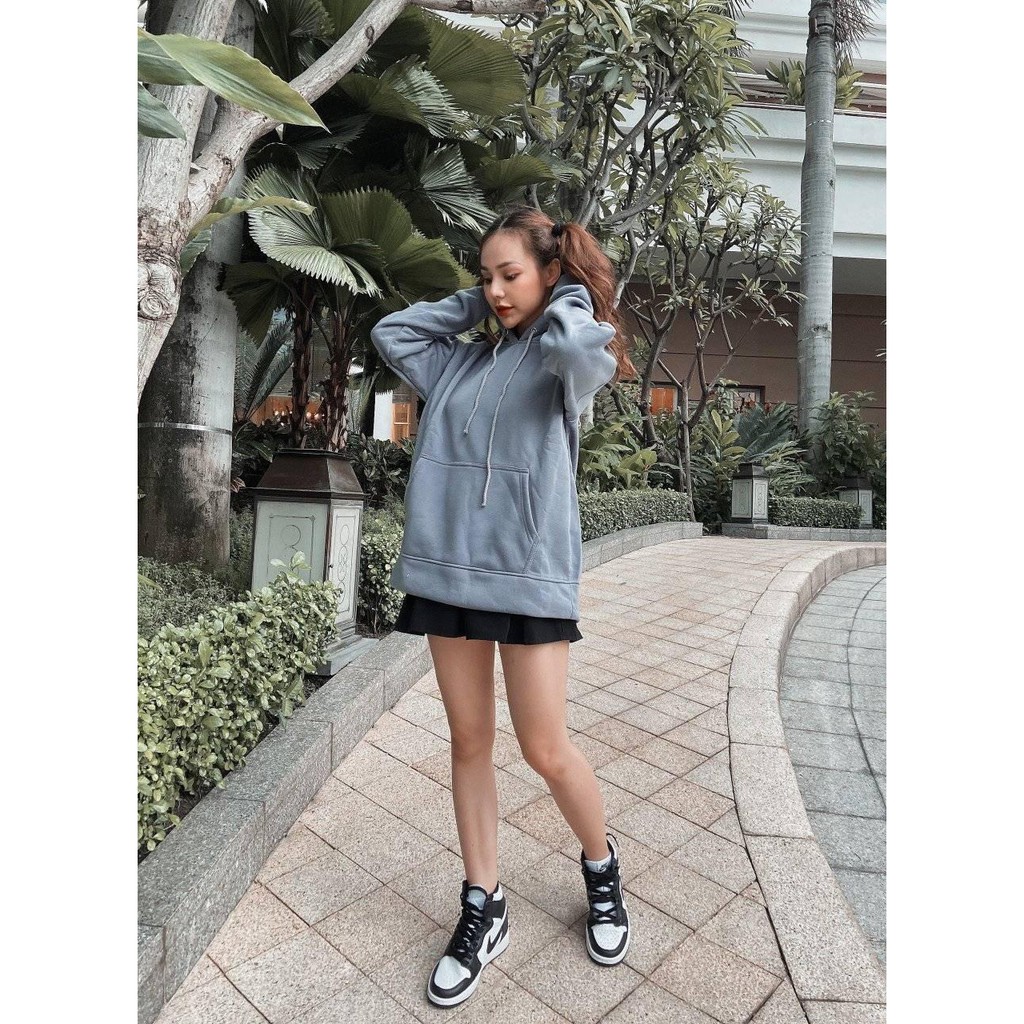 Áo khoác Hoodie nam trơn màu Xám Chì -  MAYLANSTORE