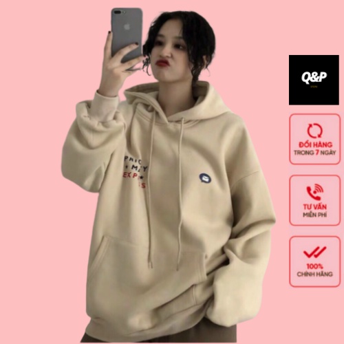 Áo hoodie nữ nam in hình bức thư Chất nỉ dày,tốt,bền,xịn GZHD078 Store Q&P
