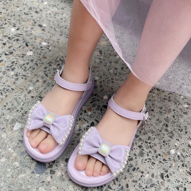 Giày Sandal Nơ Đính Hạt Cực Xịn Kèm Hộp Và Túi Xách