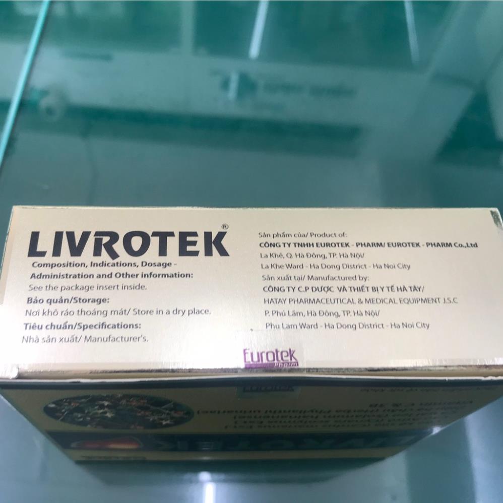 Livrotek – Hỗ trợ điều trị viêm gan, giải độc gan, hạ men gan và phục hồi chức năng gan (Hộp 60 viên)