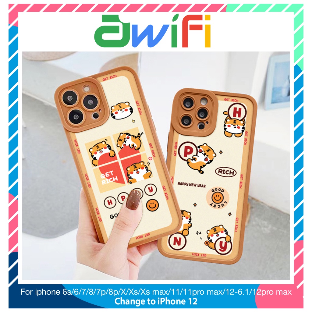 Ốp lưng iphone cạnh vuông lỗ camera tiger rich 6/6splus/7/7plus/8/8plus/x/xr/xs/11/12/13/pro/max/plus/-Sale Sốc A4-16