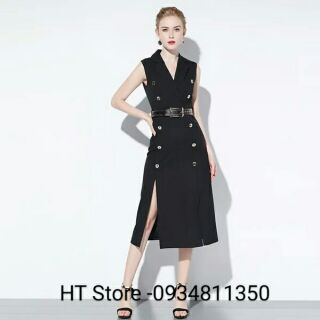 Đầm body cổ vest. Hàng thiết kế