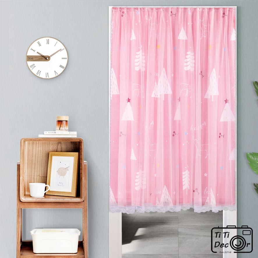 Rèm cửa hồng pastel tự dính phong cách Bắc Âu hiện đại - TiTi Decor