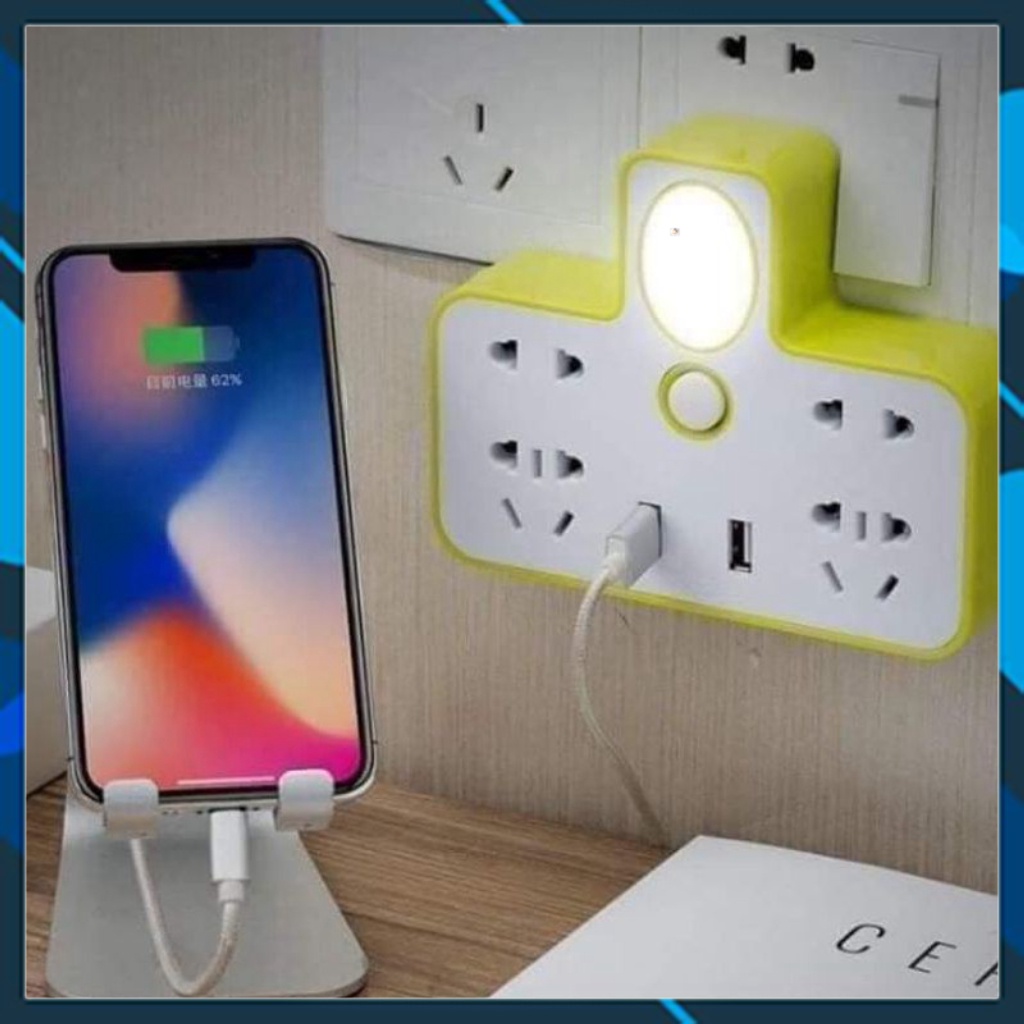 Ổ cắm điện kiêm đèn ngủ và cống sạc USB , ổ cắm điện đa năng dụng cụ thiết bị gia đình