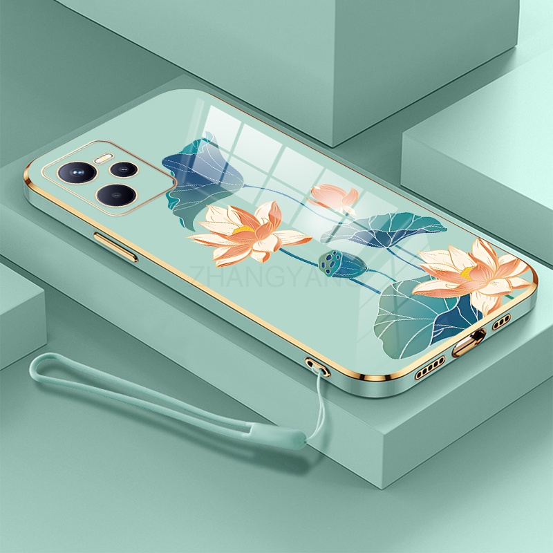 ốp lưng Realme c35 ốp điện thoại Realme c35 Ốp Điện Thoại TPU Dẻo Mạ Màu Họa Tiết Hoa Sen Sang Trọng