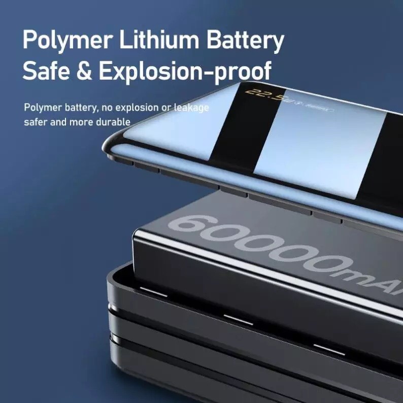 Pin Sạc Dự Phòng Remax RPP-173 Dung lượng 60000mAh giúp Sạc Nhanh QC3.0 18W, 22.5W, PD18W, VOOC 2.0, có đen pin LED