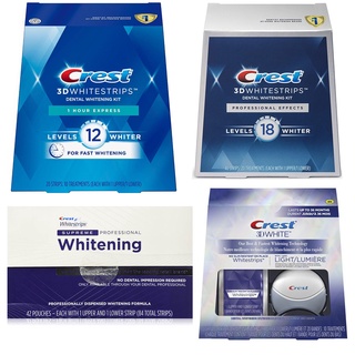 Miếng dán trắng răng Crest 3D White Mỹ (Professional, 1 Hour, Supreme, Bộ đèn Crest)