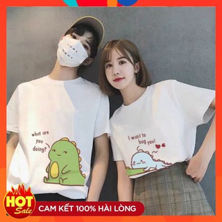 Áo phông cặp đôi khủng long dễ thương cam kết uy tín