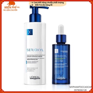 (L'oreal_Chính Hãng) Combo Dầu gội và tinh chất ngăn rụng và kích thích mọc tóc Loreal Sẻioxyl 250/90ml