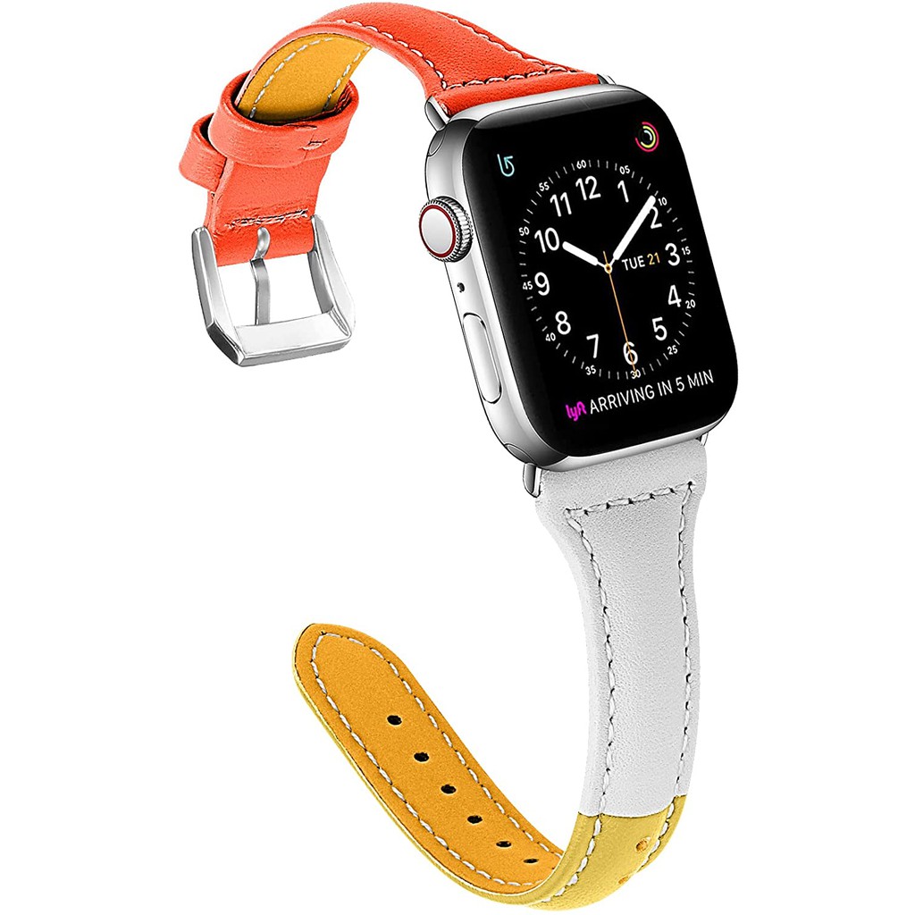 Dây Đeo Bằng Da Thật Cho Đồng Hồ Thông Minh Apple Watch Se / 6 / 5 / 4 / 3 / 2 / 1, 38mm / 42mm / 40mm / 44mm