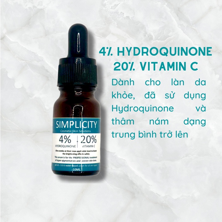 Serum Hydroquinone - Vitamin C giảm nám, thâm sạm và tàn nhang cho da trắng sáng đều màu