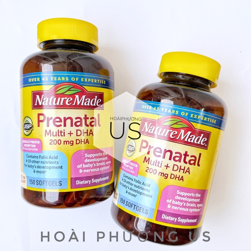 Vitamin tổng hợp cho mẹ bầu NATURE MADE PRENATAL MULTI + DHA Mỹ