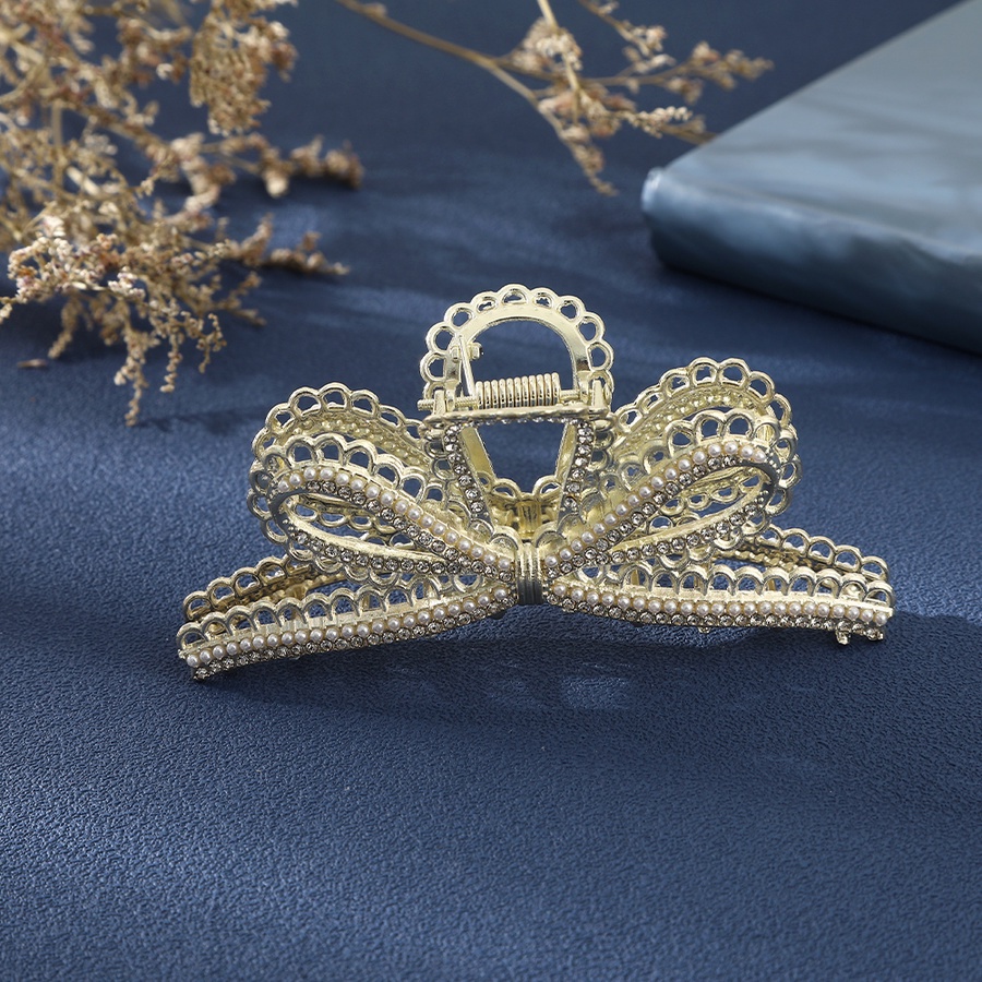 Kẹp Tóc Hợp Kim Đính Đá Và Ngọc Trai Nhân Tạo Thời Trang