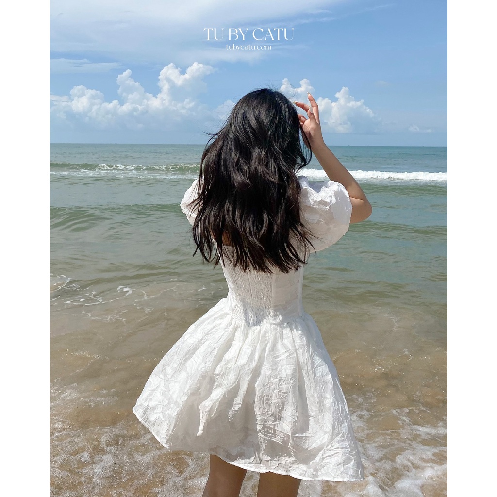 TUBYCATU | Đầm trắng babydoll organza flower